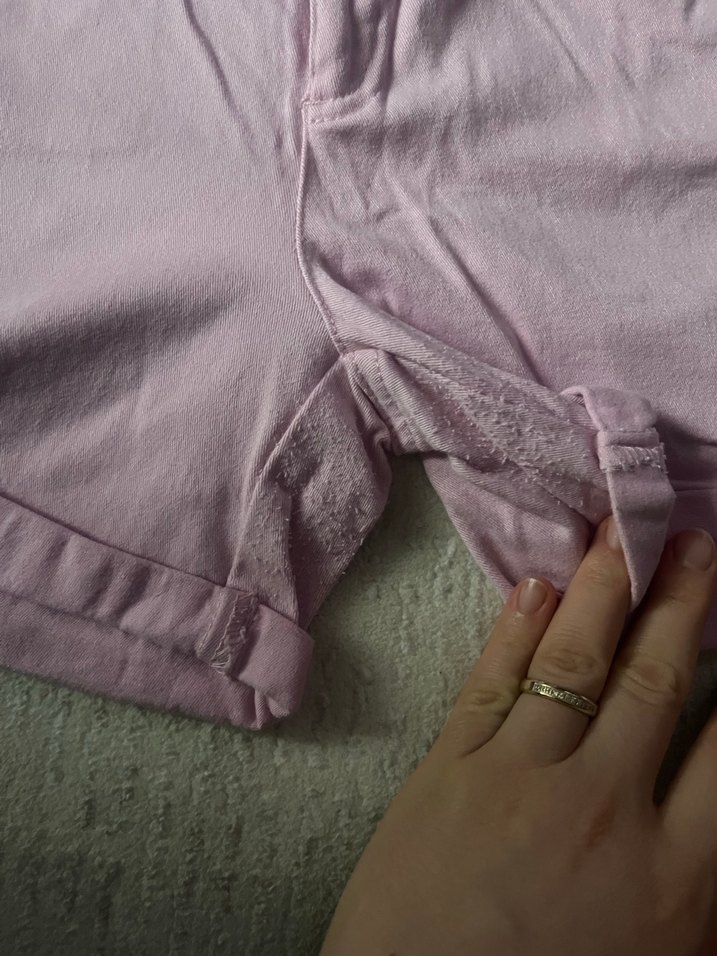 Pembe Kadın Midi Keten Mini Şort - Görsel 2