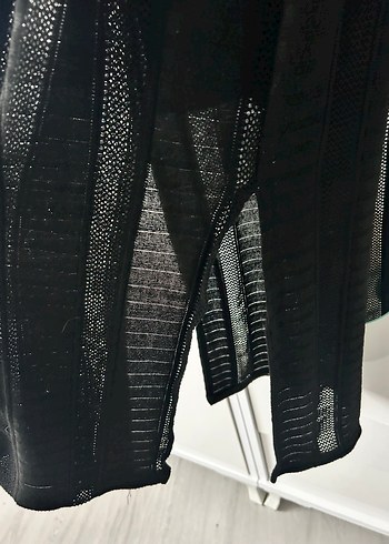 Uzun Kollu Siyah Dar Kesim Uzun Elbise - Görsel 3