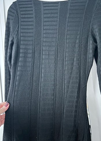 Uzun Kollu Siyah Dar Kesim Uzun Elbise - Görsel 2