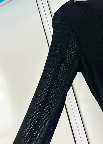 Uzun Kollu Siyah Dar Kesim Uzun Elbise - Görsel 4