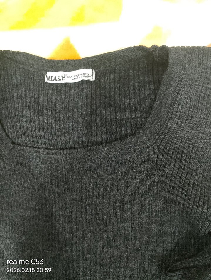 Antrasit Gri Kadın  Triko Kazak - Görsel 2