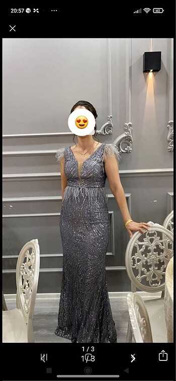 Silver parıltılı abiye