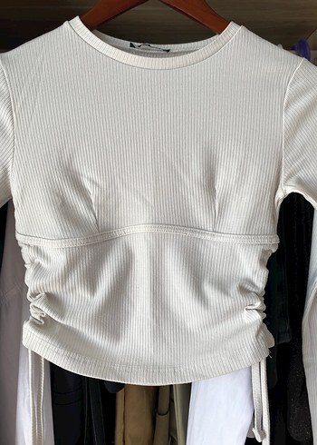 Beyaz Uzun Kollu Kadın triko - Görsel 2