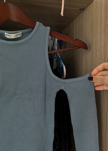 Gri Uzun Kollu Triko Kadın Kazak - Görsel 2