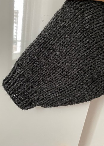 Gri Örgü Kadın Kazak - Görsel 4