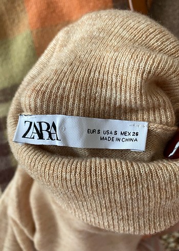 Bej Kadın Boğazlı Yün Crop Kazak - Görsel 3