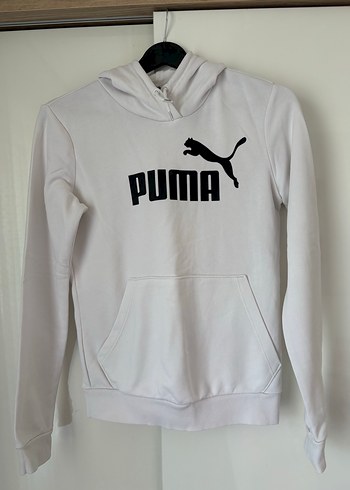 Puma Beyaz Kapusonlu Sweatshirt