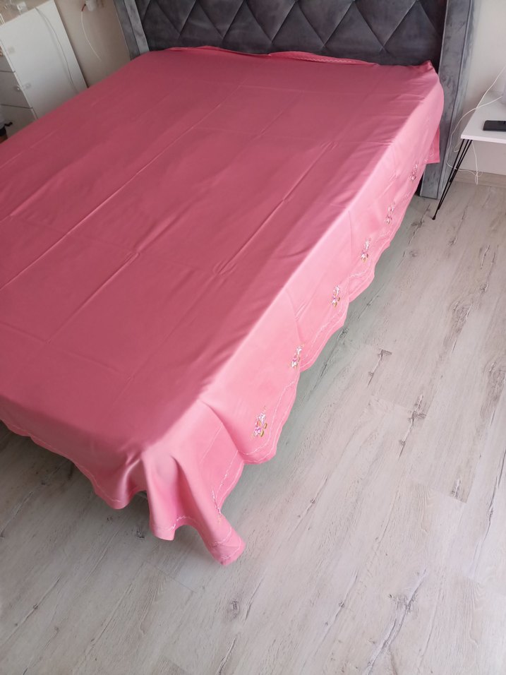 çift kişilik iğne oyalı pamuk saten pike takımı - Görsel 4