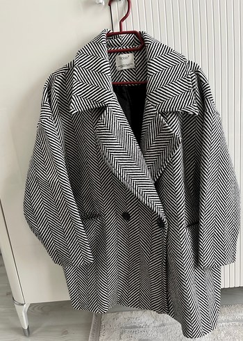 Gri Oversize Kadın Kaban - Görsel 3
