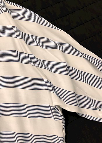 Beyaz Çizgili Pamuklu Kadın Gömlek - Görsel 2