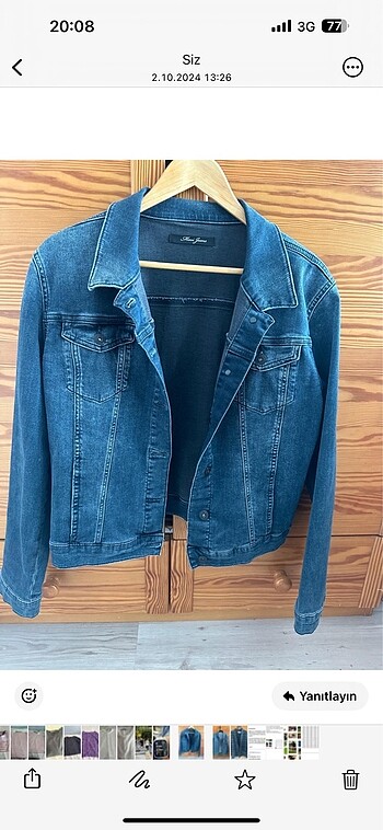 Mavi jeans ceket xl beden renk lacivert resimde açık çıkmış