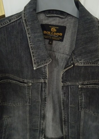 Denim&Co Gri Düğmeli Kadın erkek Denim Ceket