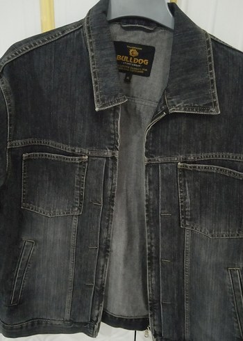 xl Beden Gri Düğmeli Kadın erkek Denim Ceket