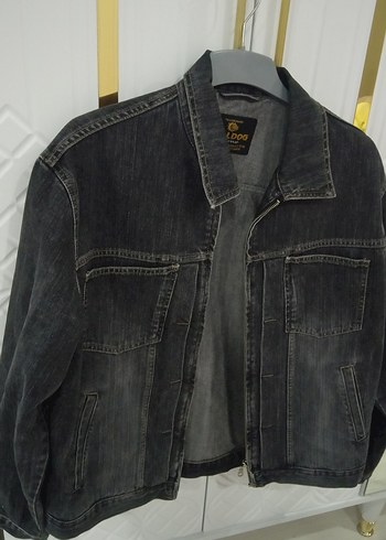 Gri Düğmeli Kadın erkek Denim Ceket