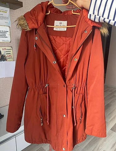 Kiremit rengi parka M-L uyumlu