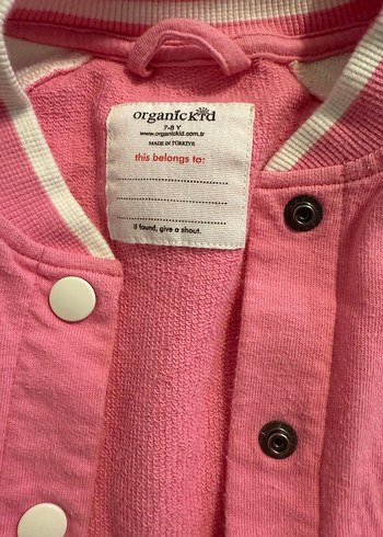 Organickid Düğmeli Pembe Kız Çocuk Ceket