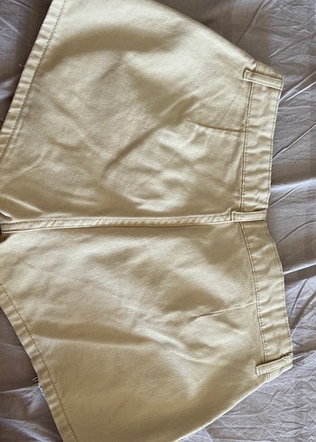 Bej Mini Yüksek Bel Kadın Şort Etek - Görsel 2