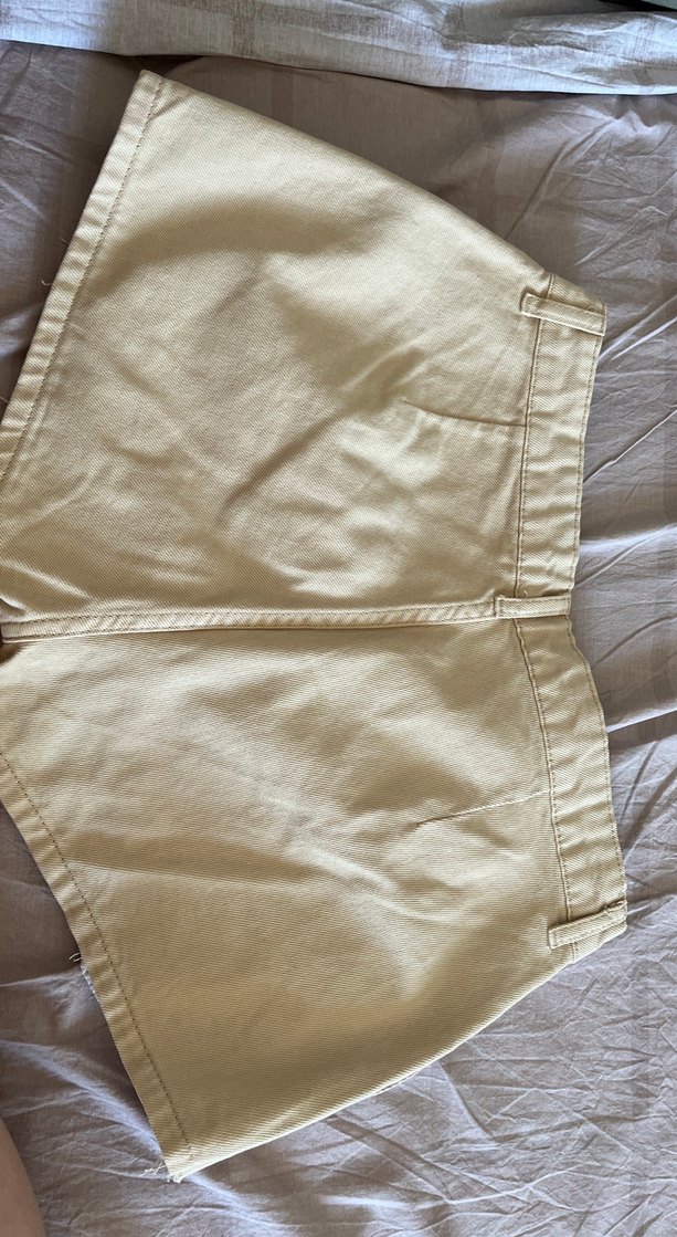 Bej Mini Yüksek Bel Kadın Şort Etek - Görsel 2