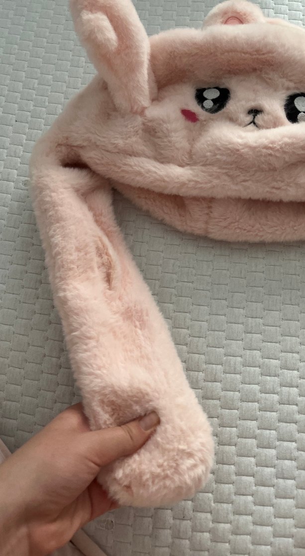 Pembe Peluş Tavşan Şapka - Görsel 2