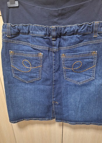 Gri Bel Detaylı Hamile Midi Kot Etek 40_42 - Görsel 3