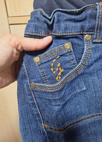 Gri Bel Detaylı Hamile Midi Kot Etek 40_42 - Görsel 2