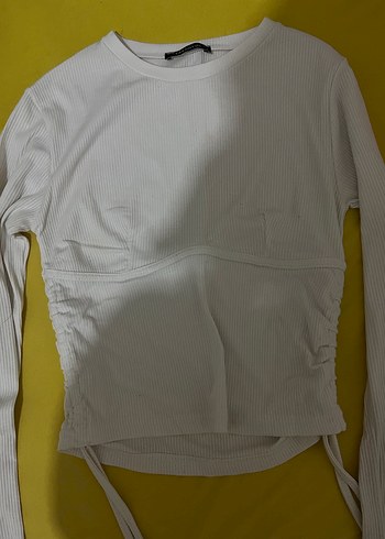 Beyaz Uzun Kollu Kadın Tişört - Görsel 2