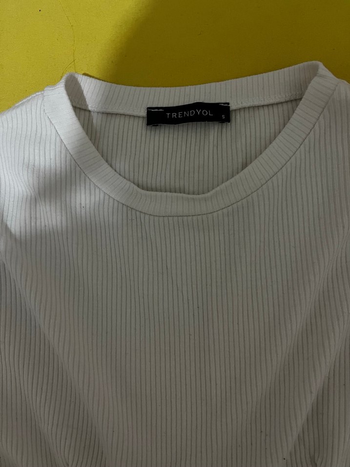 Beyaz Uzun Kollu Kadın Tişört - Görsel 4