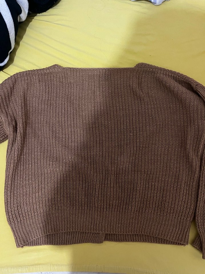 Düğmeli Kahverengi Kadın Hırka - Görsel 5