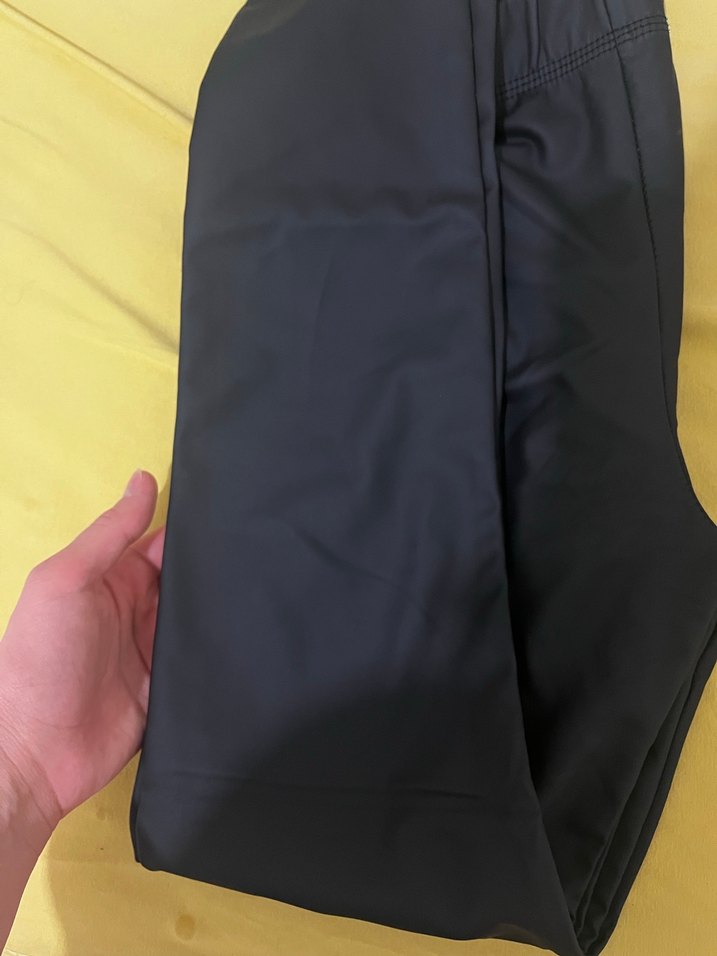 Siyah Kadın deri tayt - Görsel 4