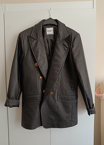 Blazer deri ceeket
