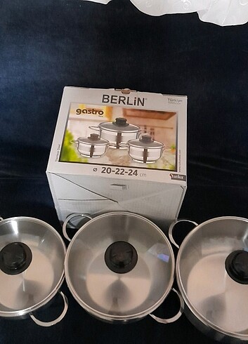 Diğer SIFIR KUTUSUNDA ÜÇLÜ ÇELİK TENCERE TAKIMI 