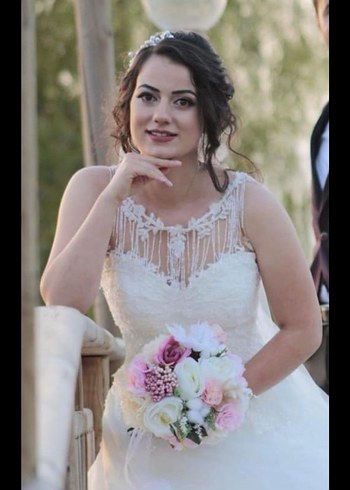 s Beden Beyaz Straplez Uzun A Kesim Gelinlik