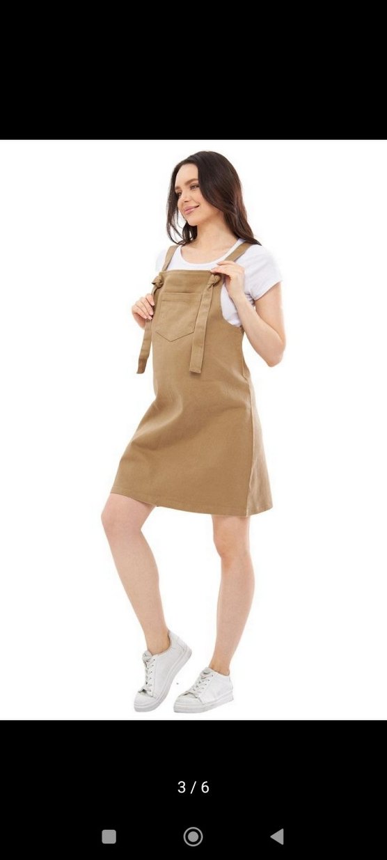 Bej Süet Hamile Salopet Elbise - Görsel 2