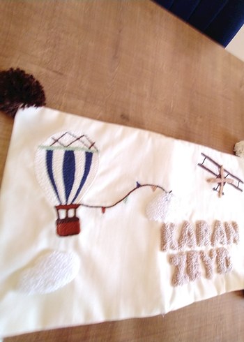 Pamuklu Baskılı Bej Çocuk Yastığı - Görsel 2