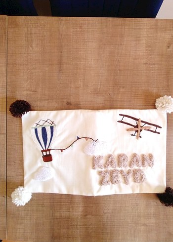 Pamuklu Baskılı Bej Çocuk Yastığı - Görsel 5