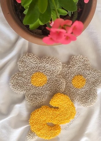 Bohem Nakışlı Gri Bordo Bardak Altlığı - Görsel 2