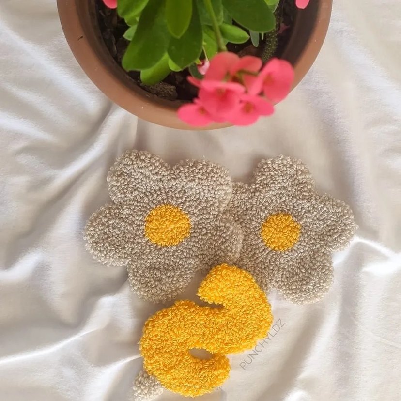 Bohem Nakışlı Gri Bordo Bardak Altlığı - Görsel 2