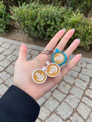Latte Art Kahve Anahtarlığı