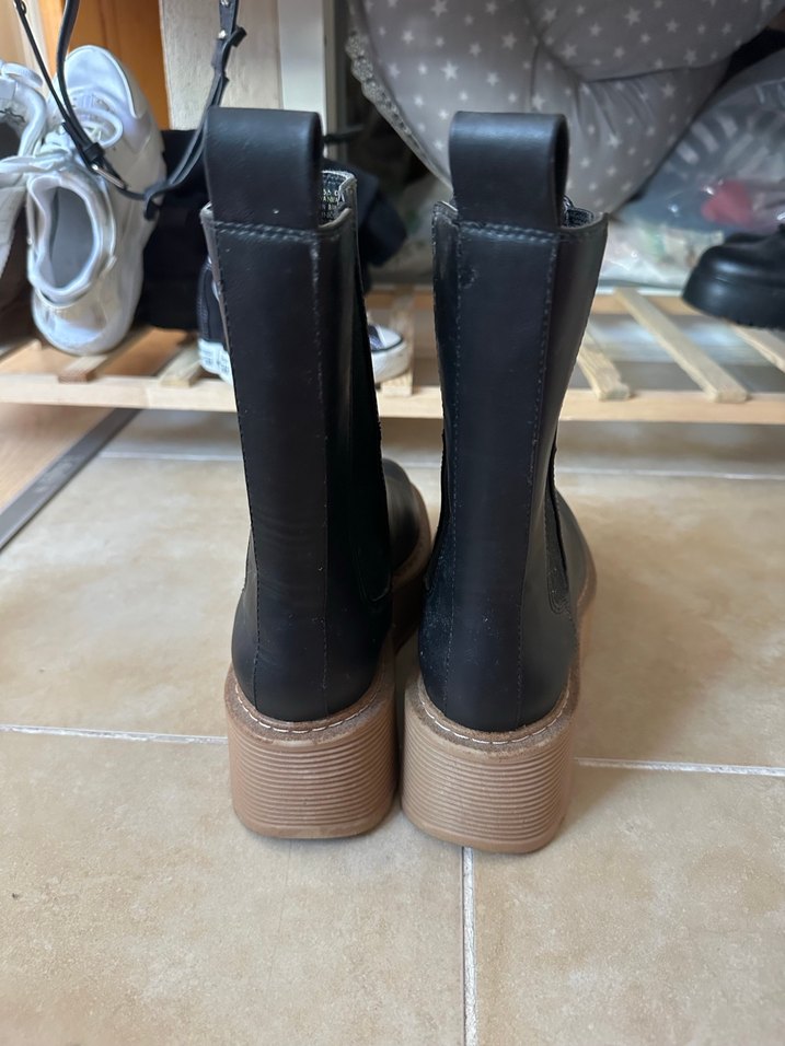 Kahverengi Tokalı Platform Topuklu Kadın Bot - Görsel 5