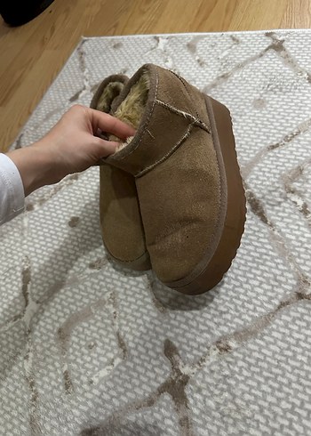 Kürklü Taba Süet Kadın Dolgu Topuk Bot - Görsel 4