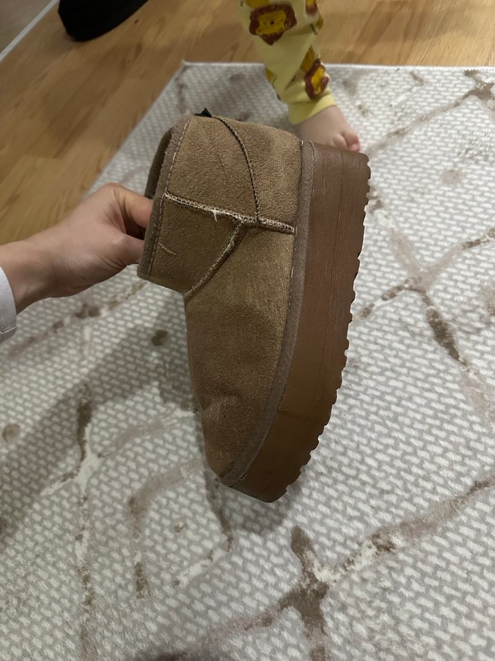 Kürklü Taba Süet Kadın Dolgu Topuk Bot - Görsel 3