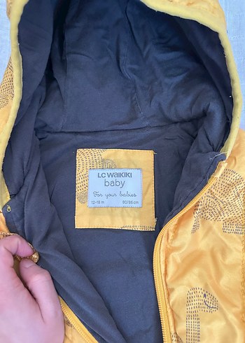 Sarı Fermuarlı Bebek Erkek Kış Tulumu - Görsel 4