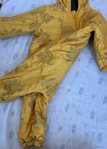 Sarı Fermuarlı Bebek Erkek Kış Tulumu - Görsel 3