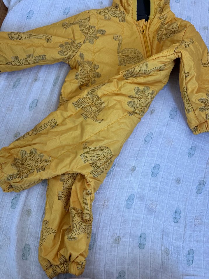 Sarı Fermuarlı Bebek Erkek Kış Tulumu - Görsel 3