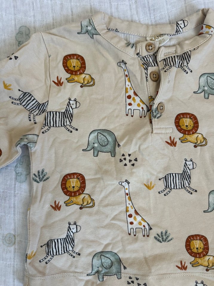 Bej Baskılı Uzun Kollu Erkek Çocuk Gömlek - Görsel 2