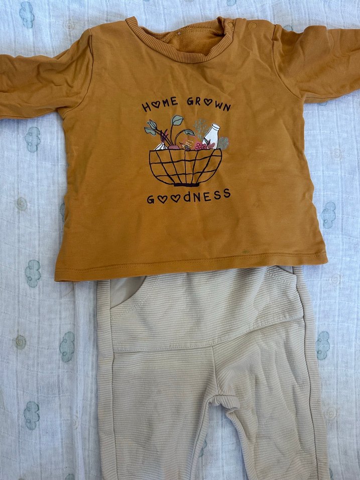 Uzun Kollu Kahverengi Erkek Bebek Takımı - Görsel 2
