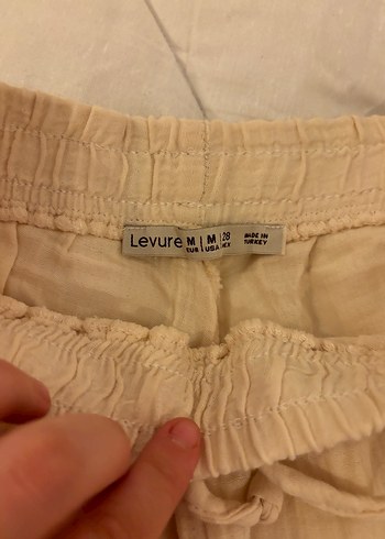 Bej Kadın Keten Mini Şort - Görsel 2