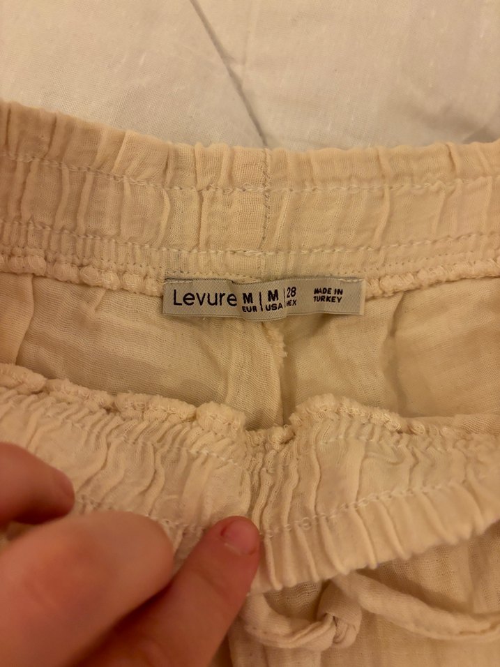 Bej Kadın Keten Mini Şort - Görsel 2