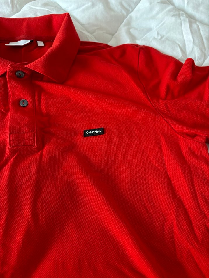 Kırmızı Düğmeli kadın  Polo Tişört - Görsel 4