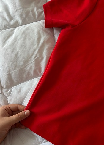 Kırmızı Kadın Kısa Kollu Tişört - Görsel 2